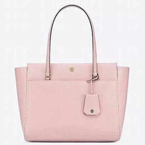 TORY BURCH PINK PERRY LEATHER LAPTOP TOTE BAG TRIPLE COMPARTMENT PURSE +DUSTBAG